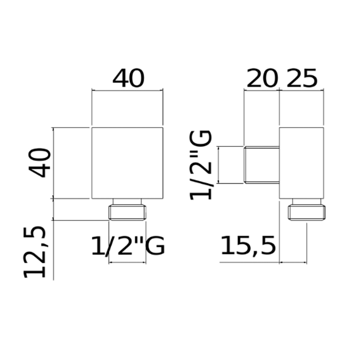 Paffoni Level Подключение воды, настенное, цвет: хром ZACC238CR