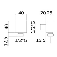 Paffoni Level Подключение воды, настенное, цвет: хром ZACC238CR