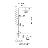 Paffoni Doccia Душевая стойка с верхним душем 30 см, цвет: белый матовый ZCOL638KLIQBO