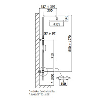 Paffoni Doccia Душевая стойка с верхним душем, цвет: Steel Looking ZCOL646LIQST