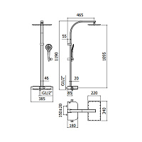 Paffoni Doccia Душевая стойка с верхним душем, цвет: хром ZCOL668CRAG MOBY