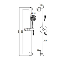 Paffoni Saliscendi Душевой гарнитур 75,5 см, цвет: черный матовый ZSAL146NO