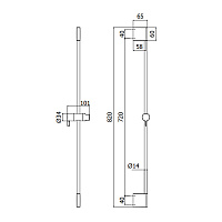 Paffoni Doccia Душевая штанга 82 см, настенная, цвет: хром ZSAL213CR