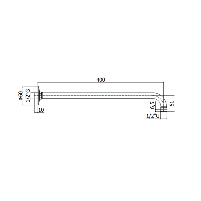 Paffoni Soffioni Кронштейн для верхниго душа 40 см, цвет: хром ZSOF017CR