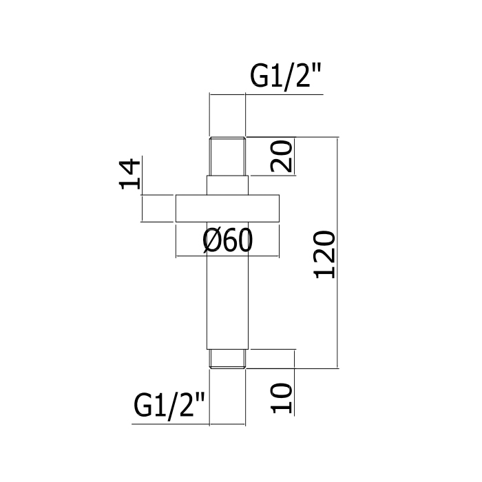 Paffoni Soffioni Потолочный кронштейн 12 см, для верхнего душа, цвет: белый матовый ZSOF064BO