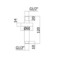 Paffoni Soffioni Кронштейн для верхнего душа 12 см, потолочный, цвет: Steel Looking ZSOF064ST