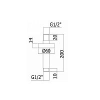 Paffoni Soffioni Потолочный кронштейн 20 см, для верхнего душа, цвет: хром ZSOF065CR