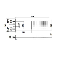 Paffoni Doccia Верхний душ 53х16 см, настенный, цвет: черный матовый ZSOF099NO