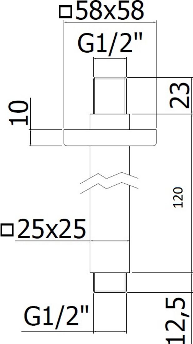 Paffoni Soffioni Потолочный кронштейн 12 см, для верхнего душа, цвет: хром ZSOF118CR