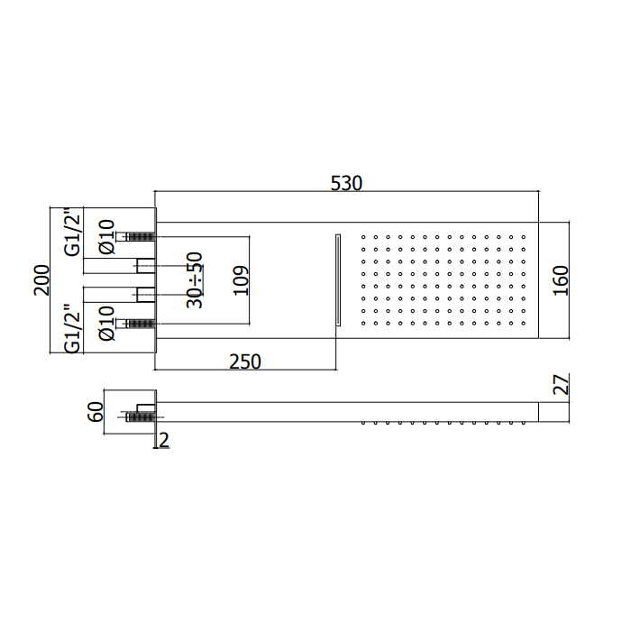 Paffoni Doccia Накладка прямоугольная для верхнего душа, цвет: хром ZSOF126CR