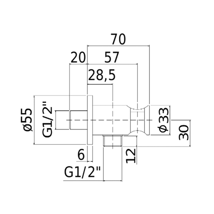Paffoni Подключение воды, настенное, 1/2, цвет: черный матовый ZSUP031NO