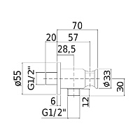 Paffoni Подключение воды, настенное, 1/2, цвет: черный матовый ZSUP031NO