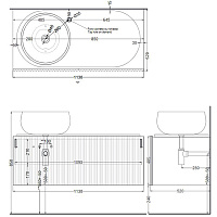 Cielo Delfo Тумба с дверцей, с отверстиями, цвет: Rovere Grigio DECDERG