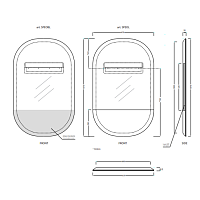 Cielo Eos Зеркало 107x67xh4 см, с LED подсветкой SPEOL