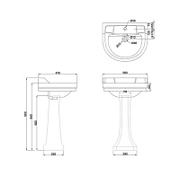Burlington Edwardian Пьедестал для раковины B1/B2/B4/B5, напольный 68h см, цвет: белый глянцевый P1