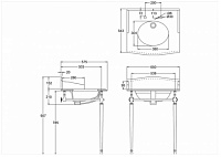 Burlington Georgian Консоль под раковину B15 1TH, напольная 53,8х50,3х78,5h см, цвет: хром глянцевый T49A CHR