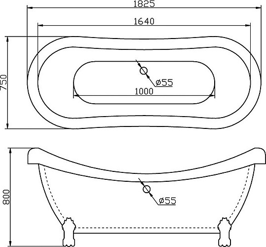 Акриловая ванна BelBagno BB05