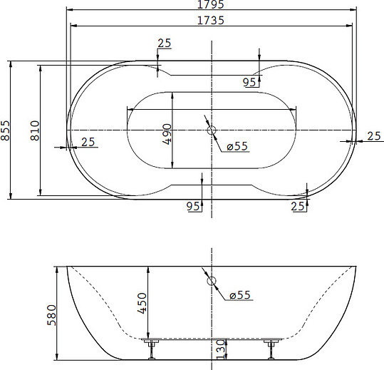 Акриловая ванна BelBagno BB28