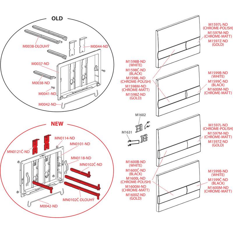 Alcaplast Панель управления, цвет: белый M1710