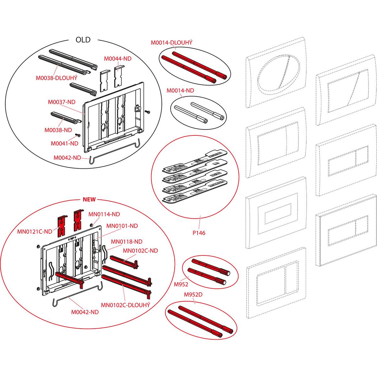 Alcaplast Панель управления, цвет: хром глянцевый M371