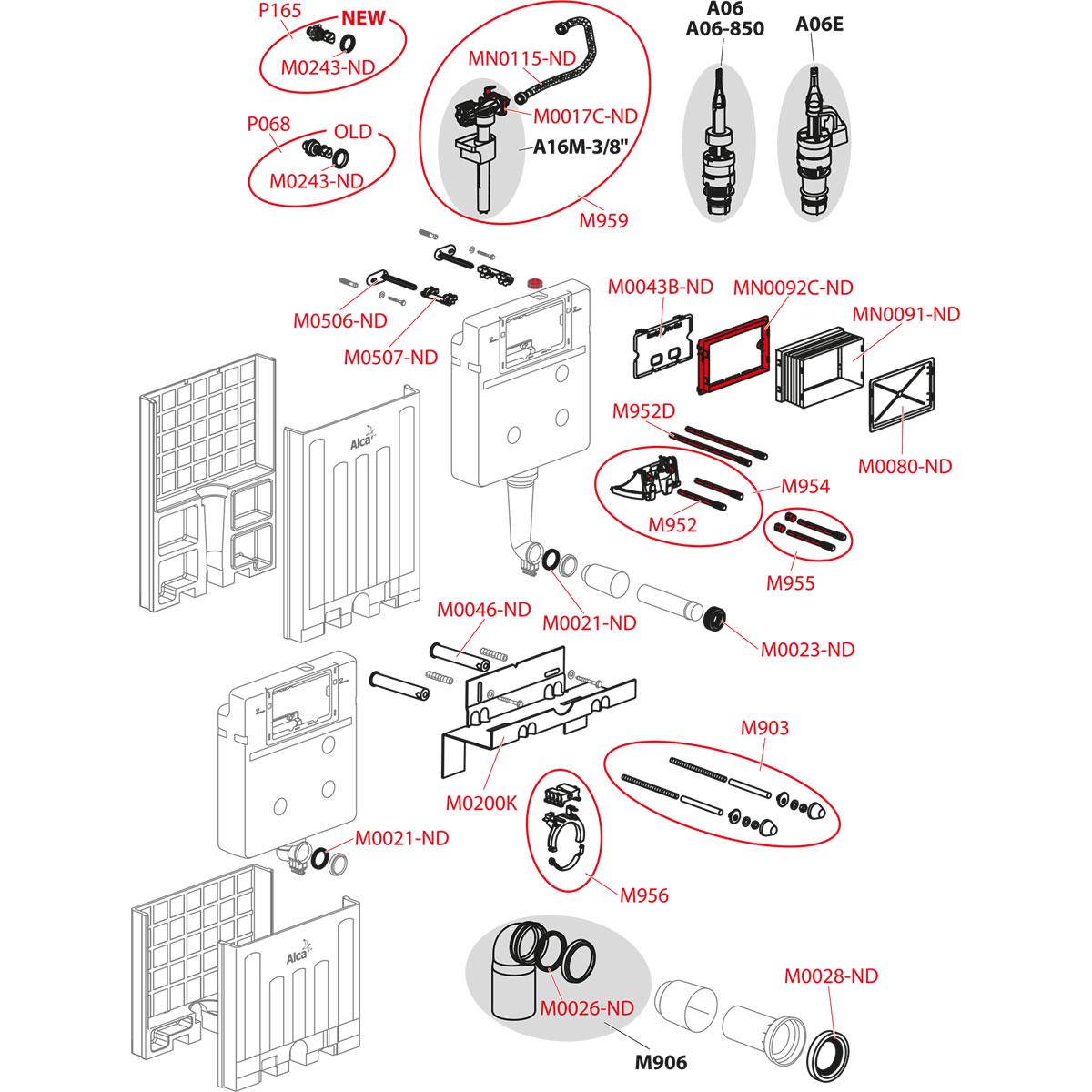 Alcaplast Скрытая система монтажного стеллажа, цвет: белый AM100/1000