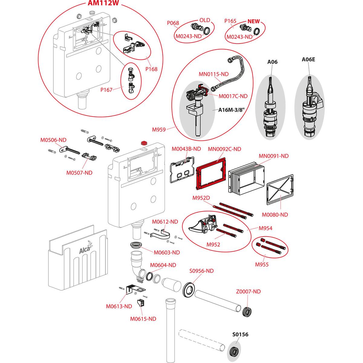 Alcaplast Бачок для замуровывания в стену, цвет: белый AM112W