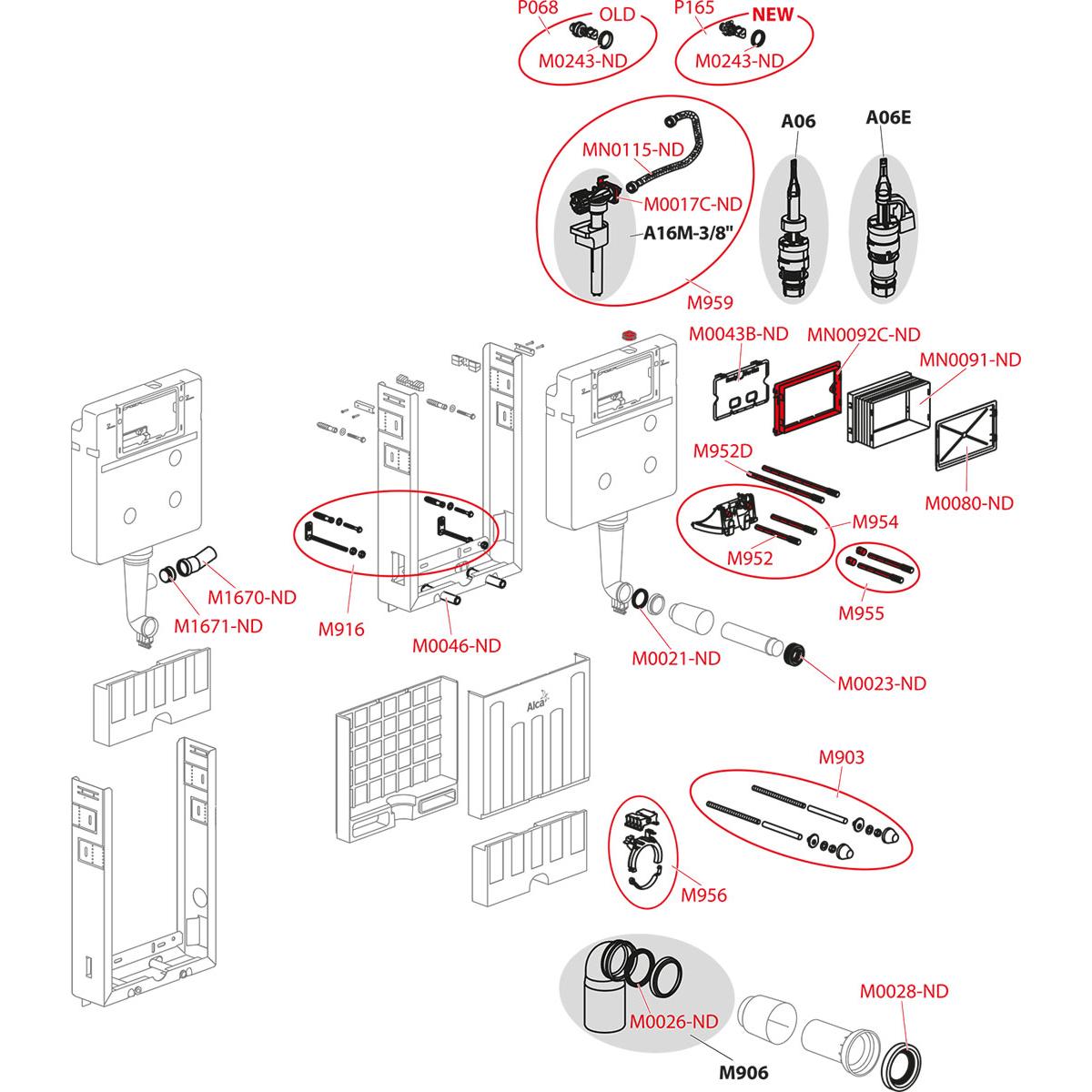 Alcaplast Скрытая система монтажного стеллажа, цвет: белый AM115/1000