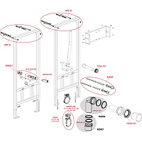 Alcaplast Монтажный стеллаж для подвесного унитаза, цвет: черный A113/1120