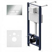 Am.Pm Pro Инсталляция для унитаза, глубина 23 см, клавиша, креплений, шумоиз., цвет: хром глянцевый I012704.7051