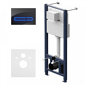 Am.Pm Pro Инсталляция для унитаза, глубина 23 см, сенсорная клавиша, креплений, цвет: черный глянец I012704.50A38