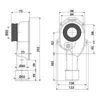Alcaplast Cифон для писсуара вертикальный, цвет: белый A45C