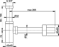 Alcaplast Сифон для умывальника Ø3,2 design, цвет: хром A401