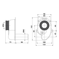 Alcaplast Cифон для писсуара горизонтальный, цвет: белый A45B