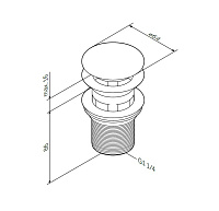 Am.Pm Донный клапан click-clack с переливом, цвет: хром глянцевый F0700164