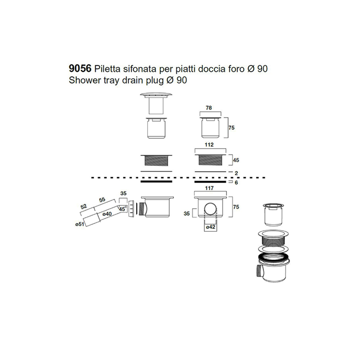 Kerasan Retro Сифон для поддона d9 см, цвет: Bronzo 905693