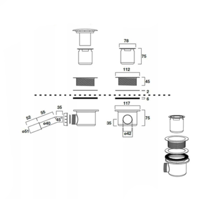 Kerasan Retro Сифон для поддона d9 см, цвет: Cromo 905601