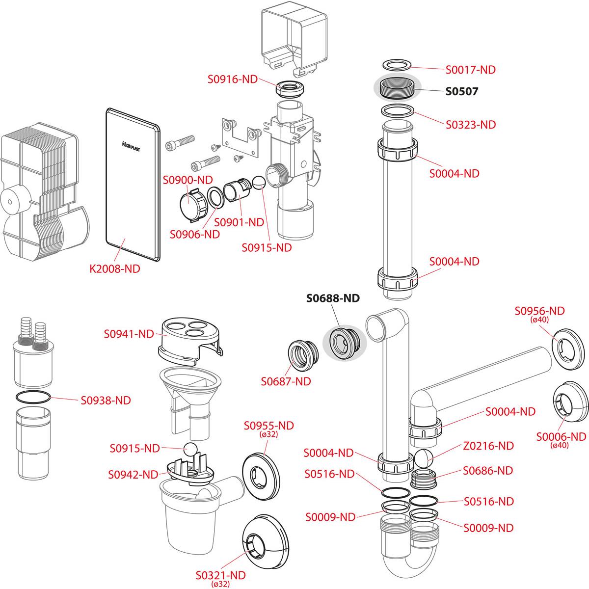 Alcaplast Сифон для сбора конденсата под штукатурку, цвет: хром AKS4
