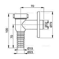 Alcaplast Сифон для стиральной машины наружный, цвет: хром APS1