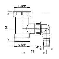 Alcaplast Переходник 6/4" с подводкой, цвет: белый A30