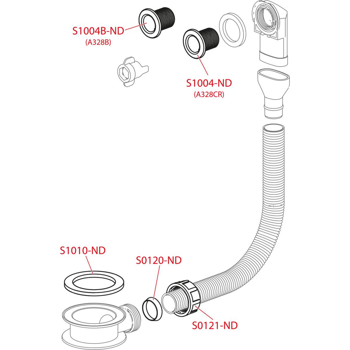 Alcaplast Слив-перелив для умывальника, цвет: белый A328CR