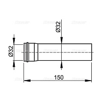 Alcaplast Удлинитель Ø3,2, цвет: хром A4000