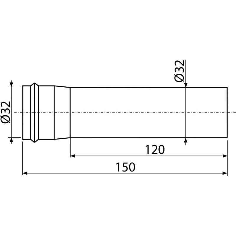 Alcaplast Удлинитель DN32, цвет: белый A4000B