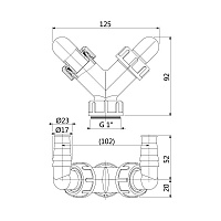 Alcaplast Двойное колено G1"/1,7-2,3, цвет: белый P148