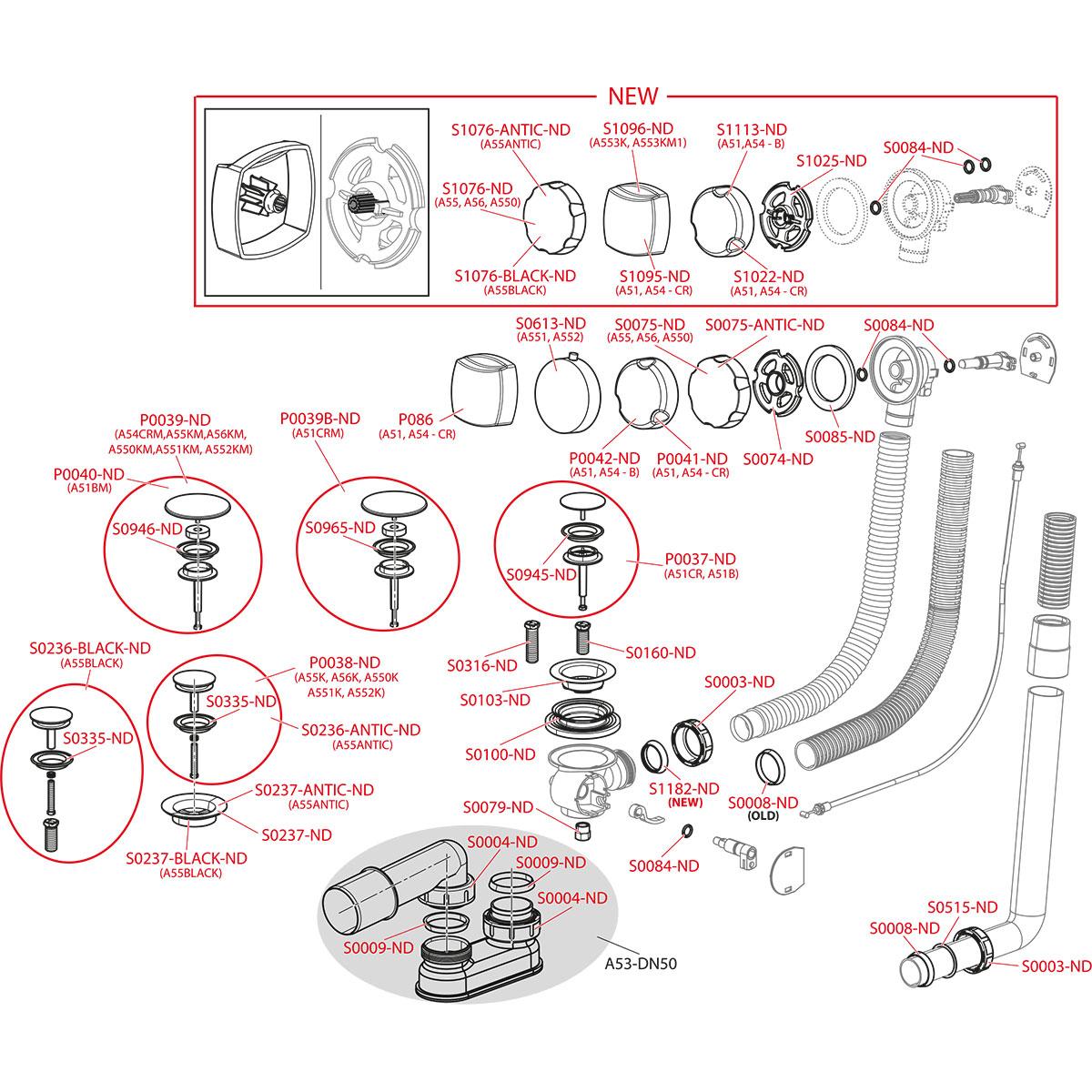 Alcaplast Сифон для ванны автомат комплект, цвет: черный матовый A55BLACK-80