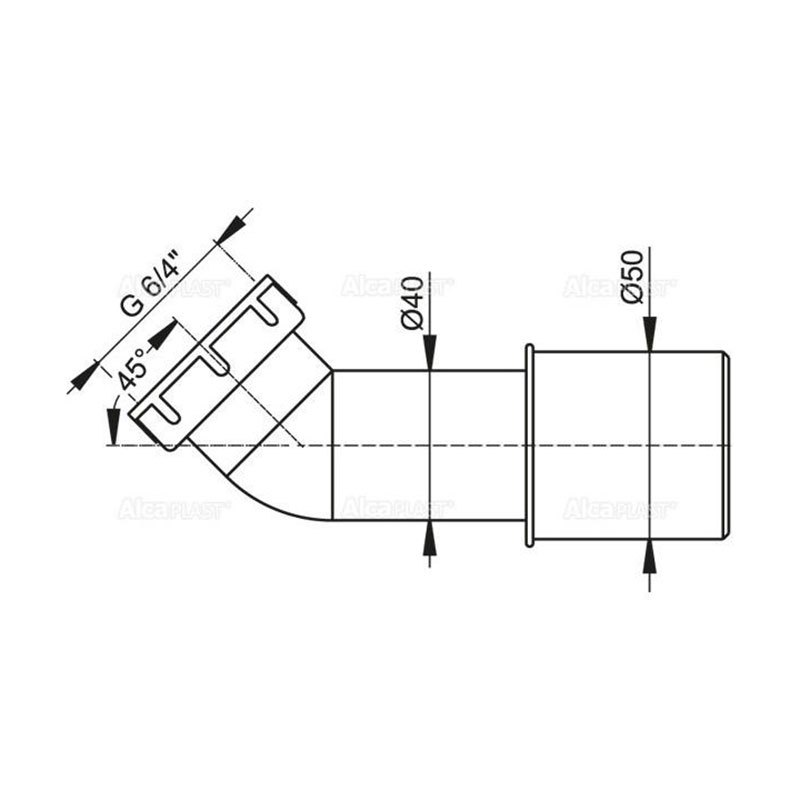 Alcaplast Колено 45°, цвет: белый A52