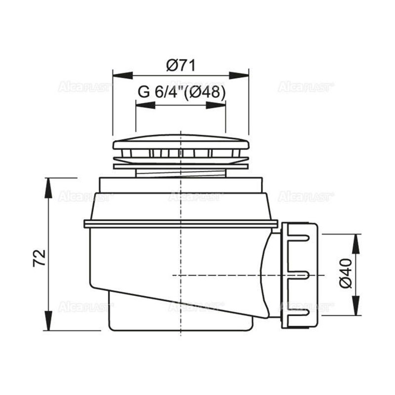 Alcaplast Сифон для душевого поддона, цвет: хром A47CR-50