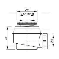 Alcaplast Сифон для душевого поддона, цвет: хром A47CR-50