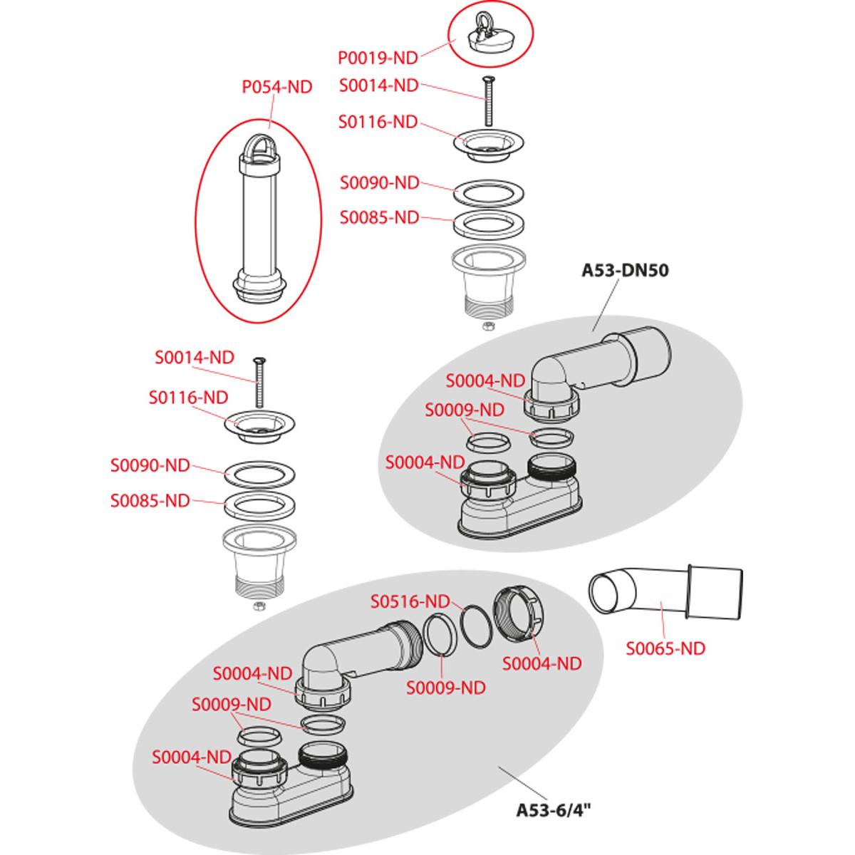 Alcaplast Выпускной комплект с гидрозатвором, цвет: хром A461-50