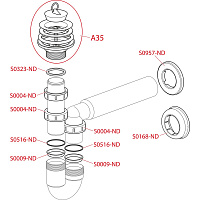 Alcaplast Выпускной комплект с гидрозатвором, цвет: хром A464-DN50