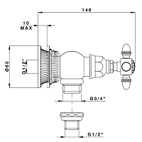 Nicolazzi Impero Вентиль запорный для стиральной машины, цвет: хром 1247CR36
